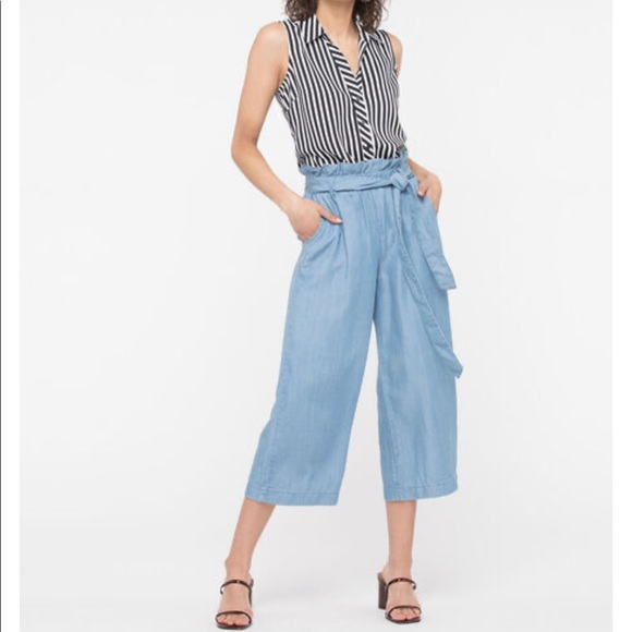 🆕Sz 10,12,14 Paperbag Cropped Wide Leg Pant - Picture 3 of 8